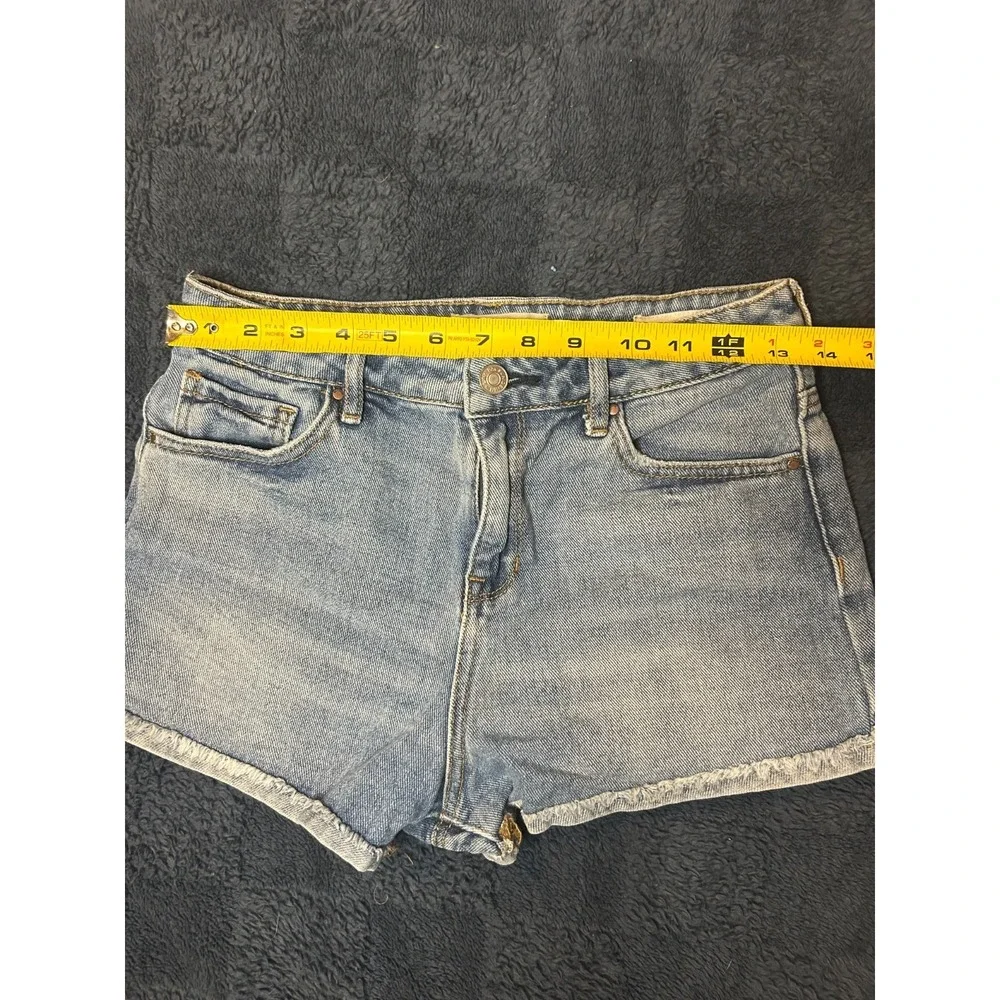 PacSun Denim Shorts 28 Womens Blue High Rise‎ Frayed Hem 5 Pocket Casual